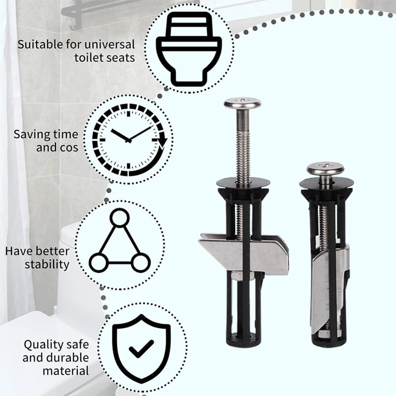 🔥Acquista 1 e ricevi 1 gratis🔥Kit di bulloni di fissaggio per sedile WC per impieghi gravosi