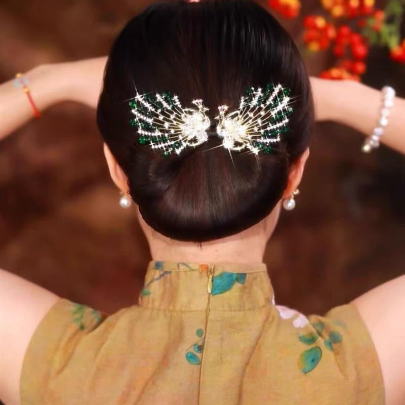 Forcina per Capelli Elegante a Forma di Pavone