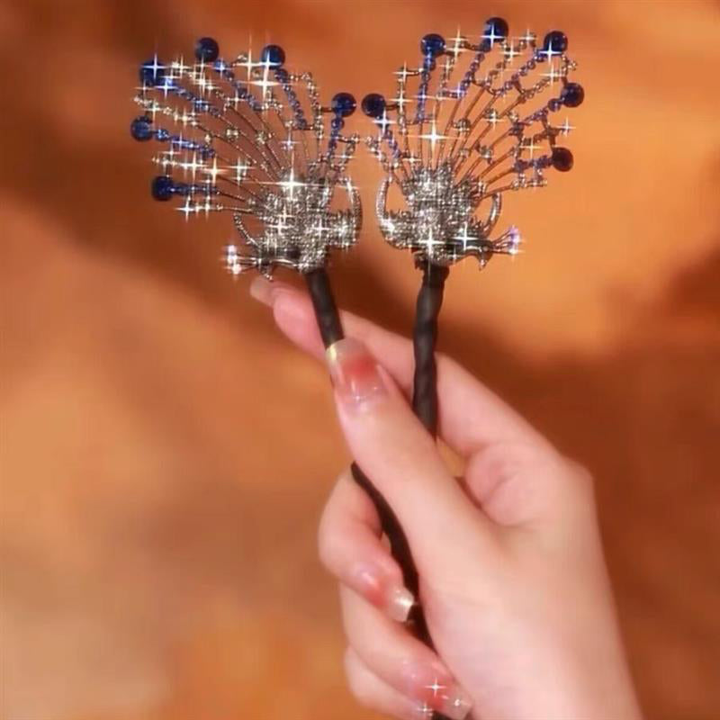 Forcina per Capelli Elegante a Forma di Pavone
