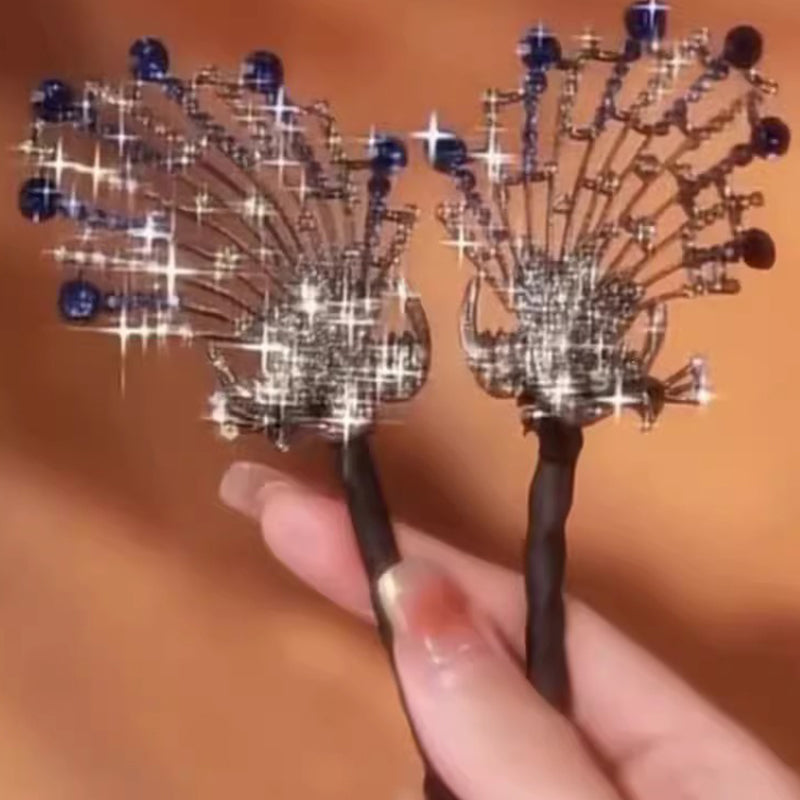 Forcina per Capelli Elegante a Forma di Pavone