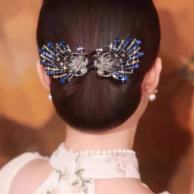 Forcina per Capelli Elegante a Forma di Pavone