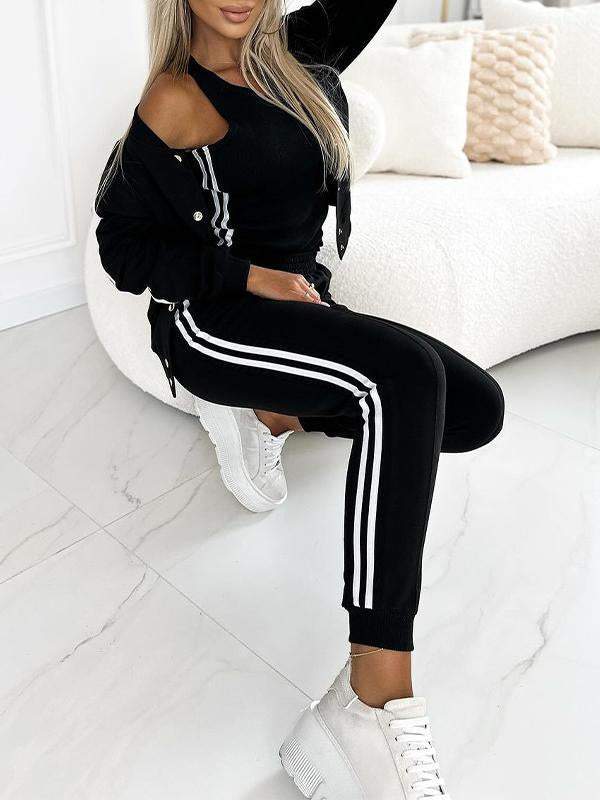 Set Giacca da Baseball e Pantaloni a 3 Pezzi da Donna