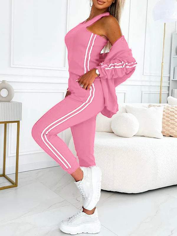 Set Giacca da Baseball e Pantaloni a 3 Pezzi da Donna