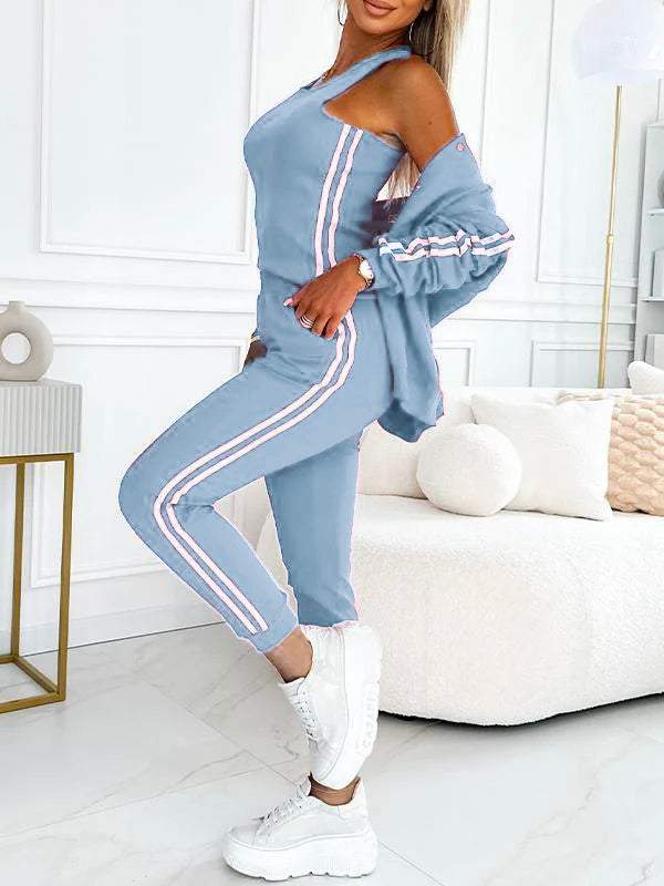 Set Giacca da Baseball e Pantaloni a 3 Pezzi da Donna