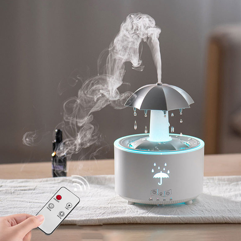 Umidificatore Aromaterapia a Goccia di Pioggia con Rotazione 7 Colori
