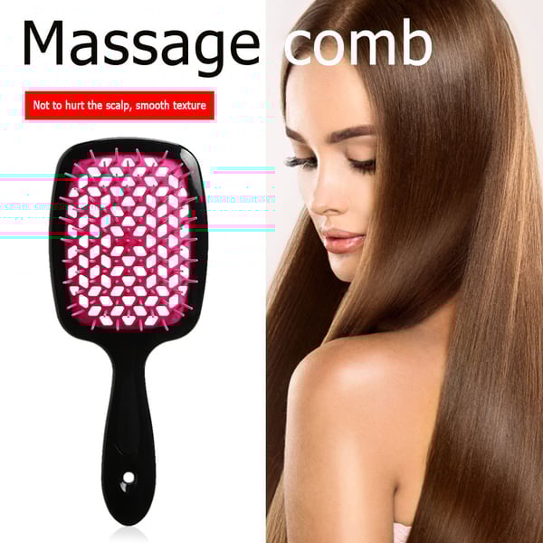 Griglia a nido d'ape Asciugatura rapida dei capelli Pettine da massaggio cavo