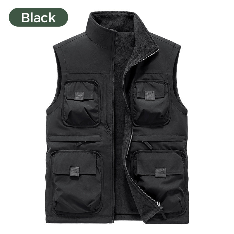 Gilet imbottito multitasche reversibile per uomo e donna