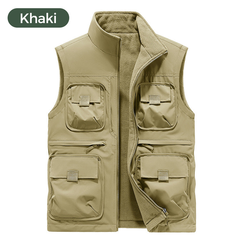 Gilet imbottito multitasche reversibile per uomo e donna