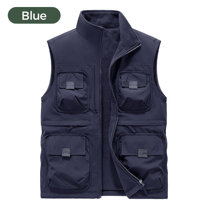 Gilet imbottito multitasche reversibile per uomo e donna