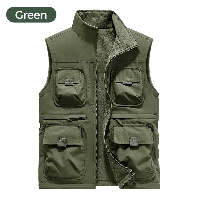 Gilet imbottito multitasche reversibile per uomo e donna