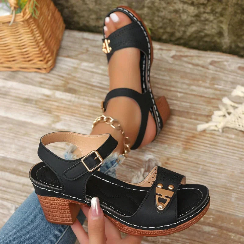 🌸Offerta speciale primavera🌸 Sandali con Tacco Grosso da Donna