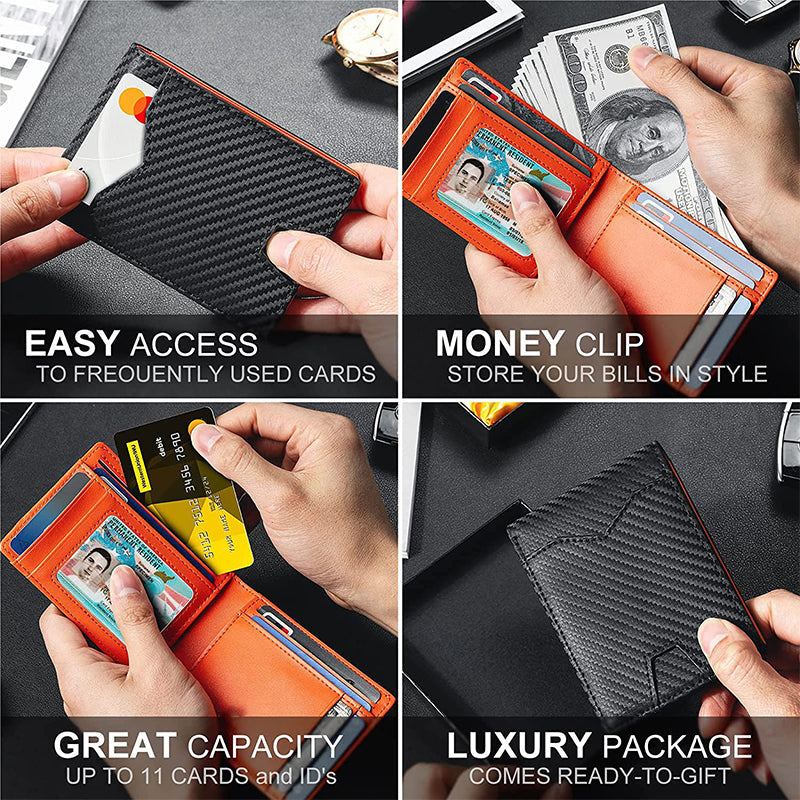 Slim Wallet for Men with Money Clip
