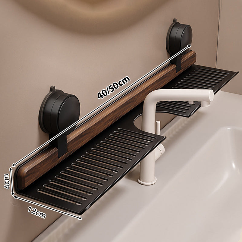 ✨2025 Nuovo design🌸Mensola da bagno a ventosa in legno di noce