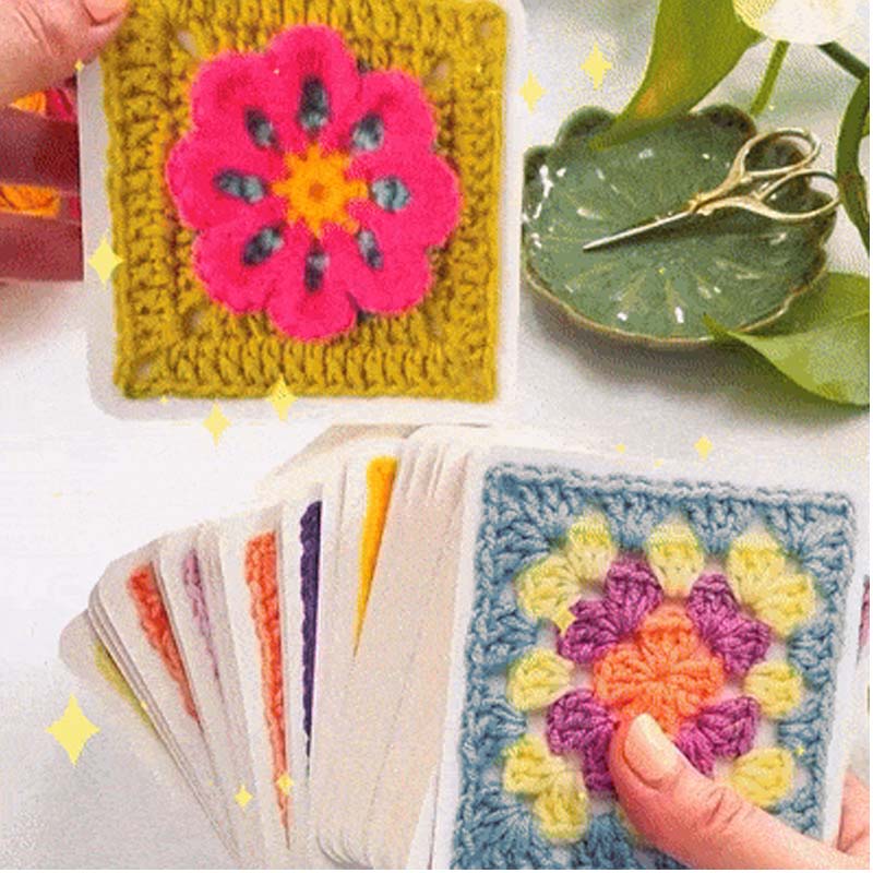 🧶✨Gioco di carte Granny Square per lavorare all'uncinetto – 50 modelli da combinare e comporre