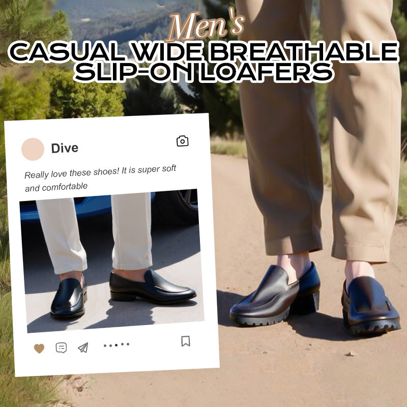 Mocassini slip-on casual da uomo, larghi e traspiranti