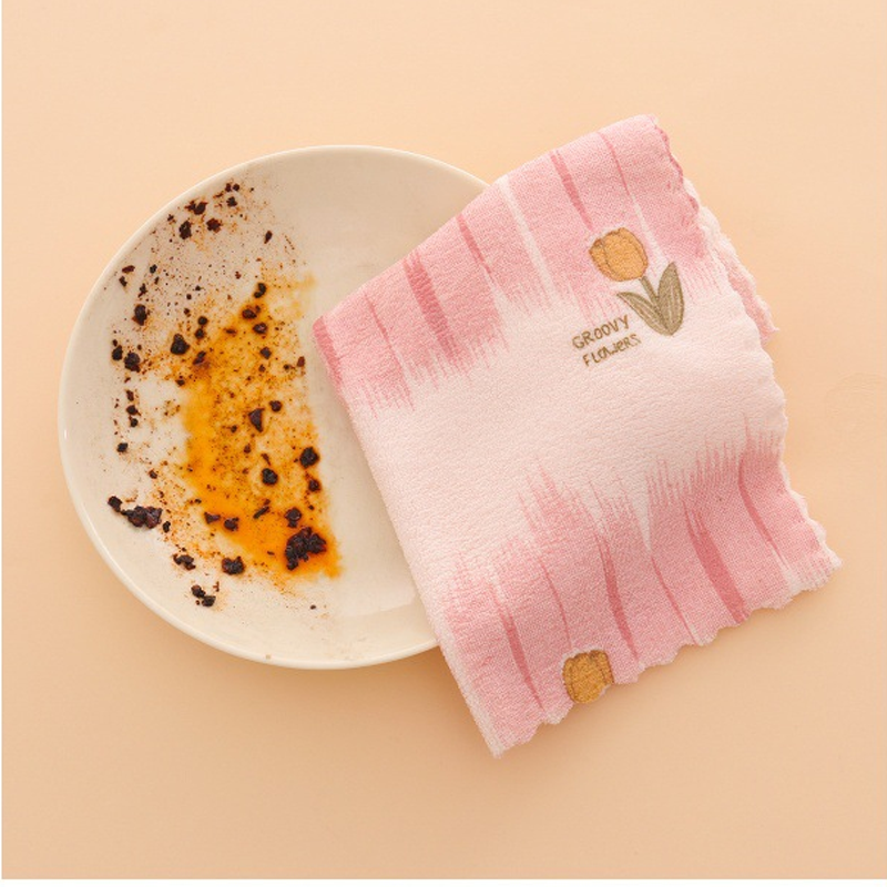 5 strofinacci in flanella color corallo per uso domestico