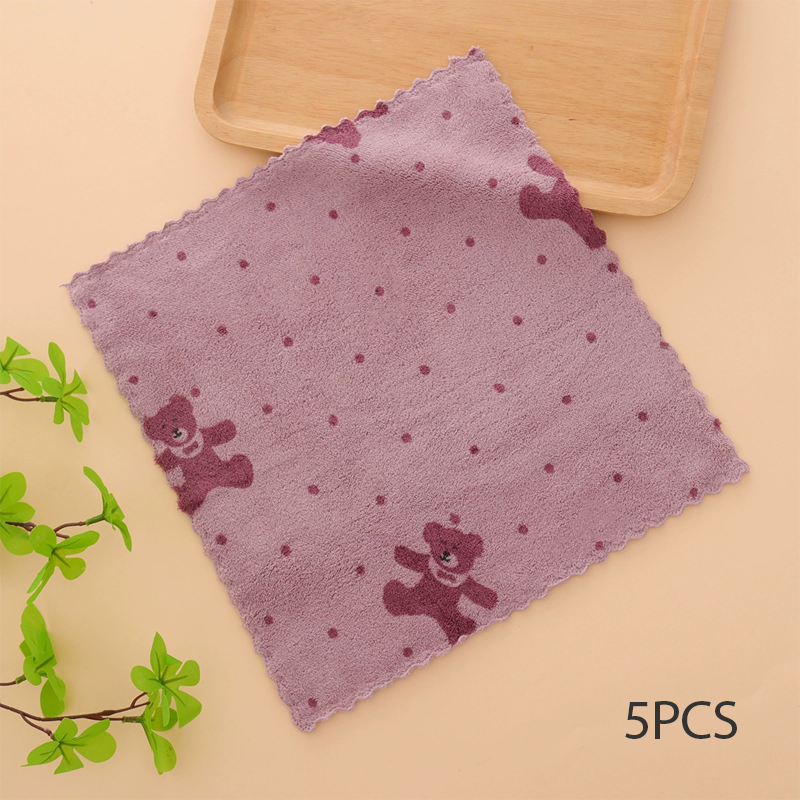 5 strofinacci in flanella color corallo per uso domestico
