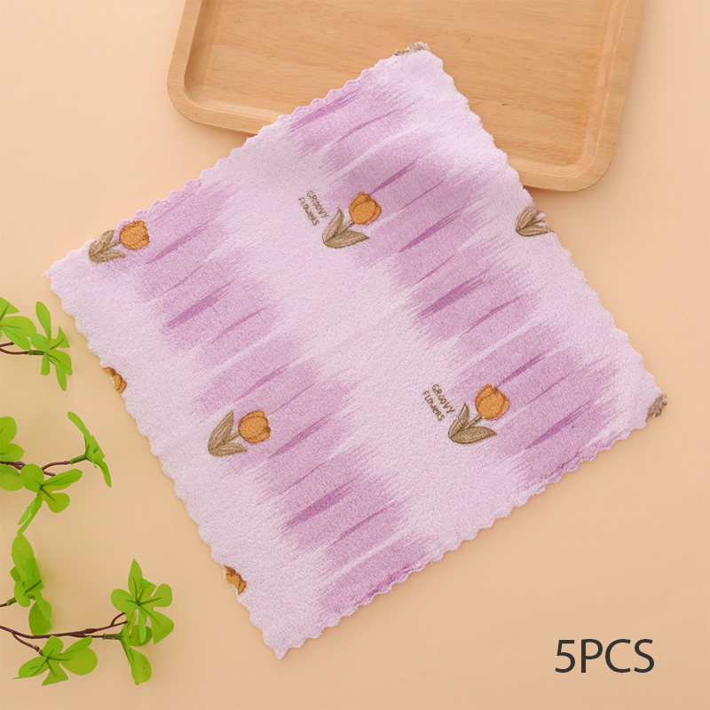 5 strofinacci in flanella color corallo per uso domestico