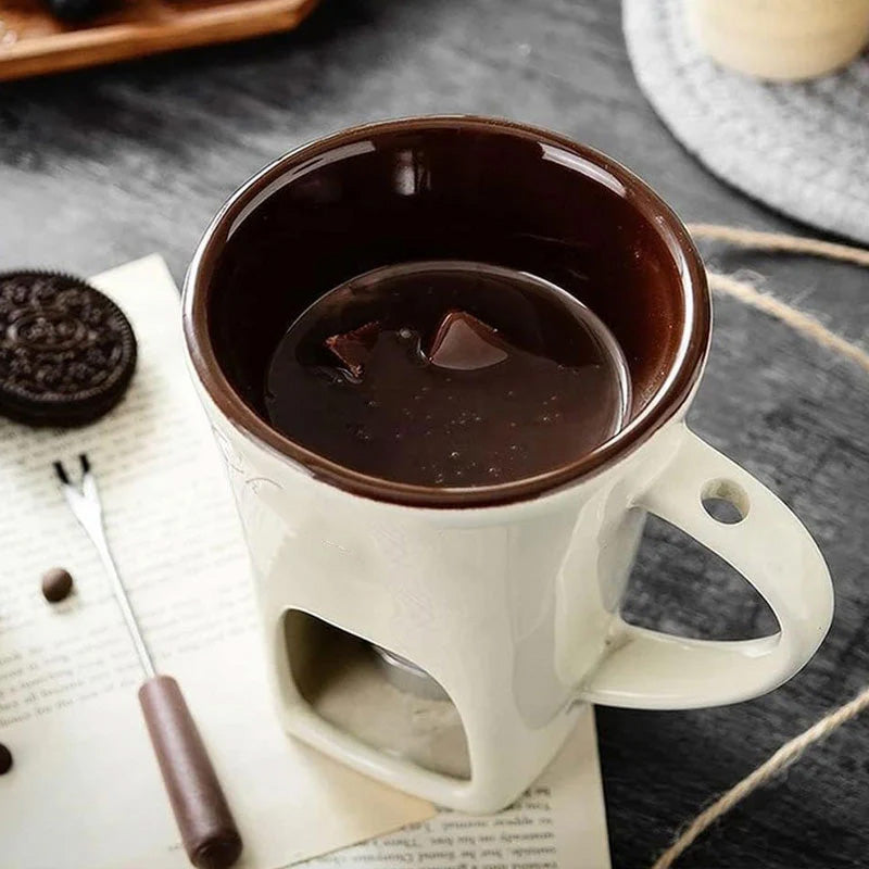 Tazza per fonduta di cioccolato in ceramic