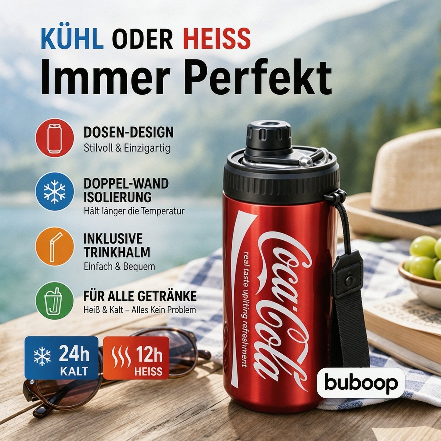 đ 50% DE RĂDUCTION ! đ„€ Mug isotherme Ă double paroi en acier inoxydable en forme de canette de cola