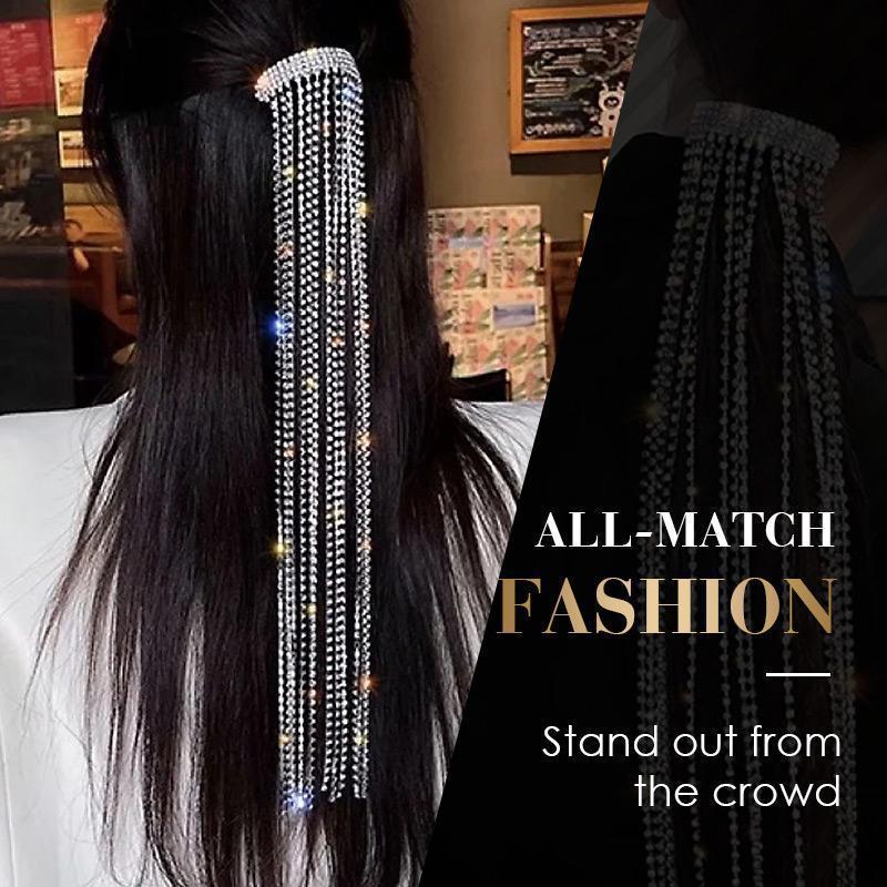 Clip coda di cavallo nappa strass Bling