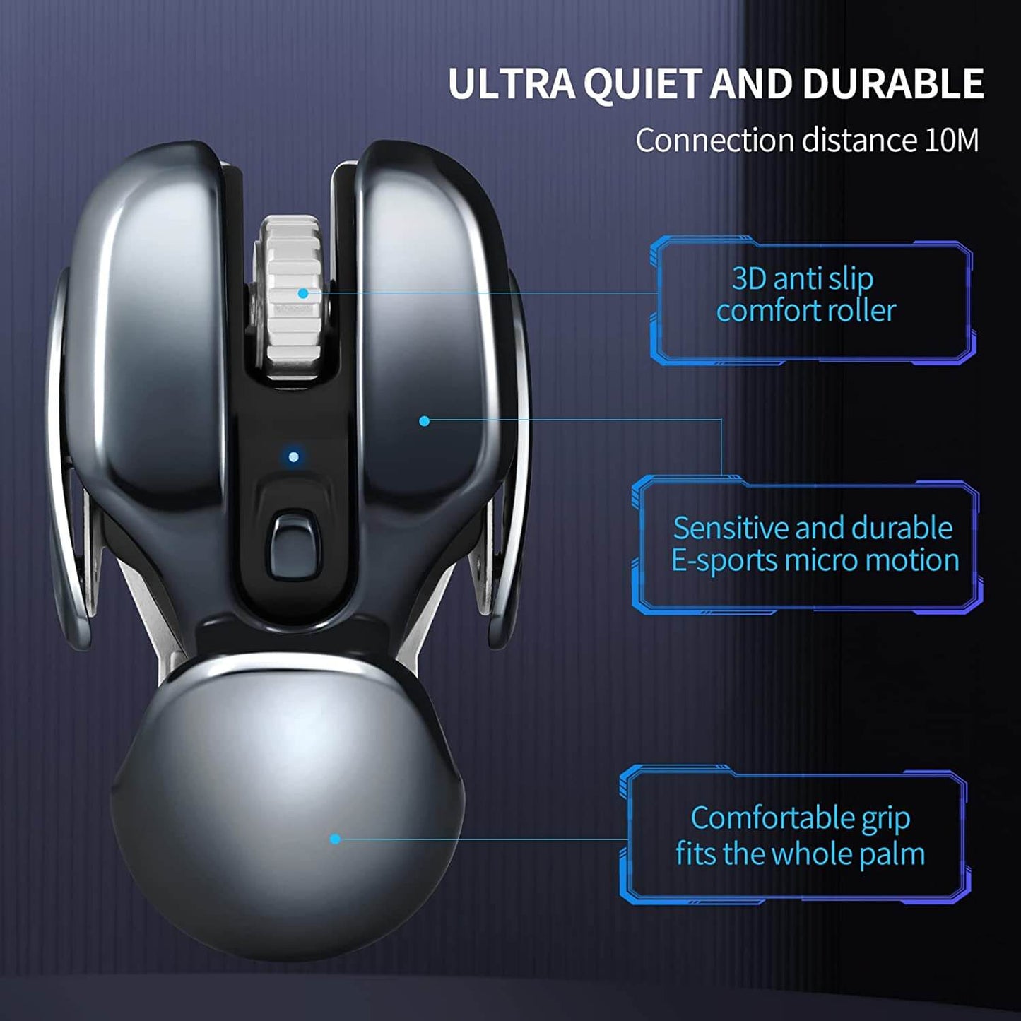 🔥Vendita calda 49% di sconto🔥Mouse in metallo ergonomico wireless