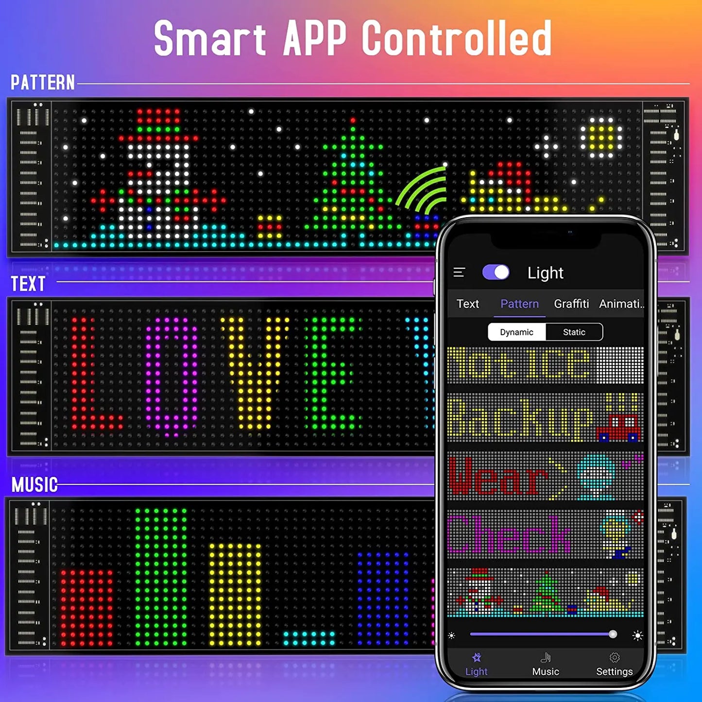 Vettura Bluetooth LED Display Flessibile