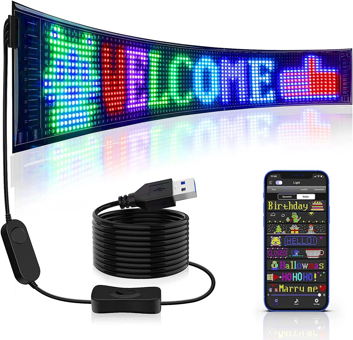 Vettura Bluetooth LED Display Flessibile