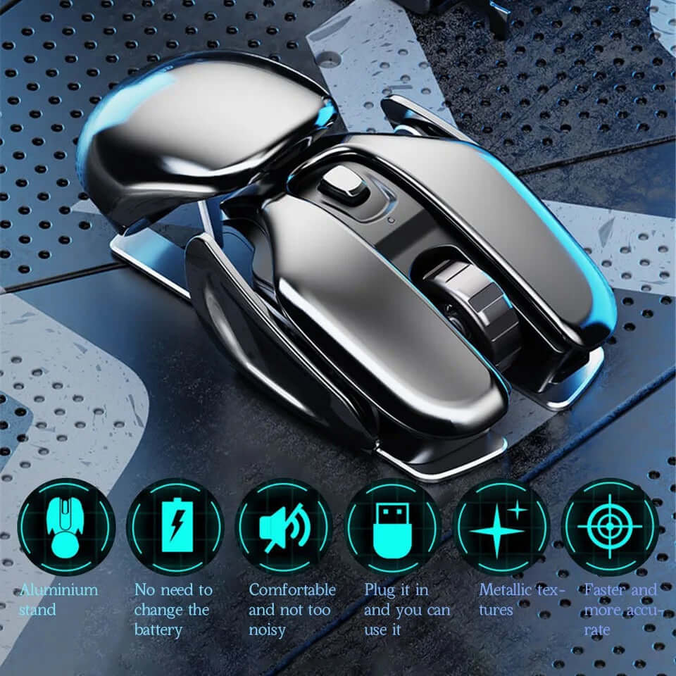 🔥Vendita calda 49% di sconto🔥Mouse in metallo ergonomico wireless