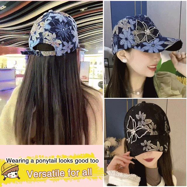 🦋Cappello da baseball con diamante e farfalla in rete