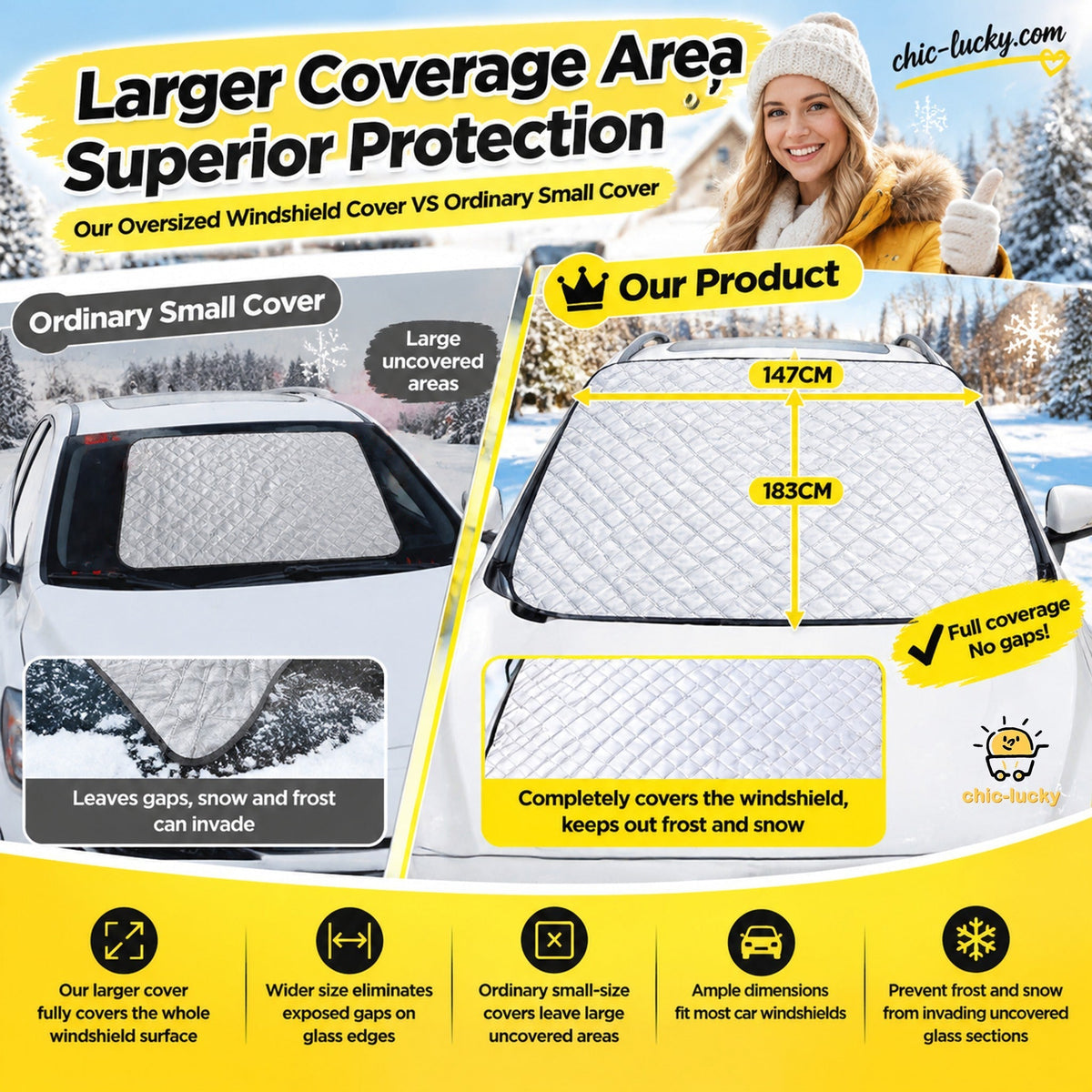 🚗 50% dto. Funda magnética para parabrisas – reduce la acumulación de escarcha y hielo, fijación magnética y plegable con bolsa. ¡Disponible en 2 tamaños, plateada! ✨❄️