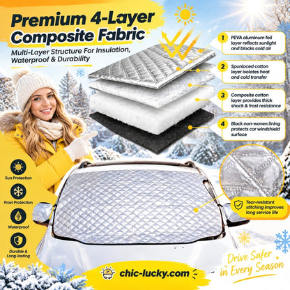 🚗 50% dto. Funda magnética para parabrisas – reduce la acumulación de escarcha y hielo, fijación magnética y plegable con bolsa. ¡Disponible en 2 tamaños, plateada! ✨❄️