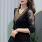 【M-4XL】Nuova blusa versatile in pizzo a diamante per tutti i tipi di corpo