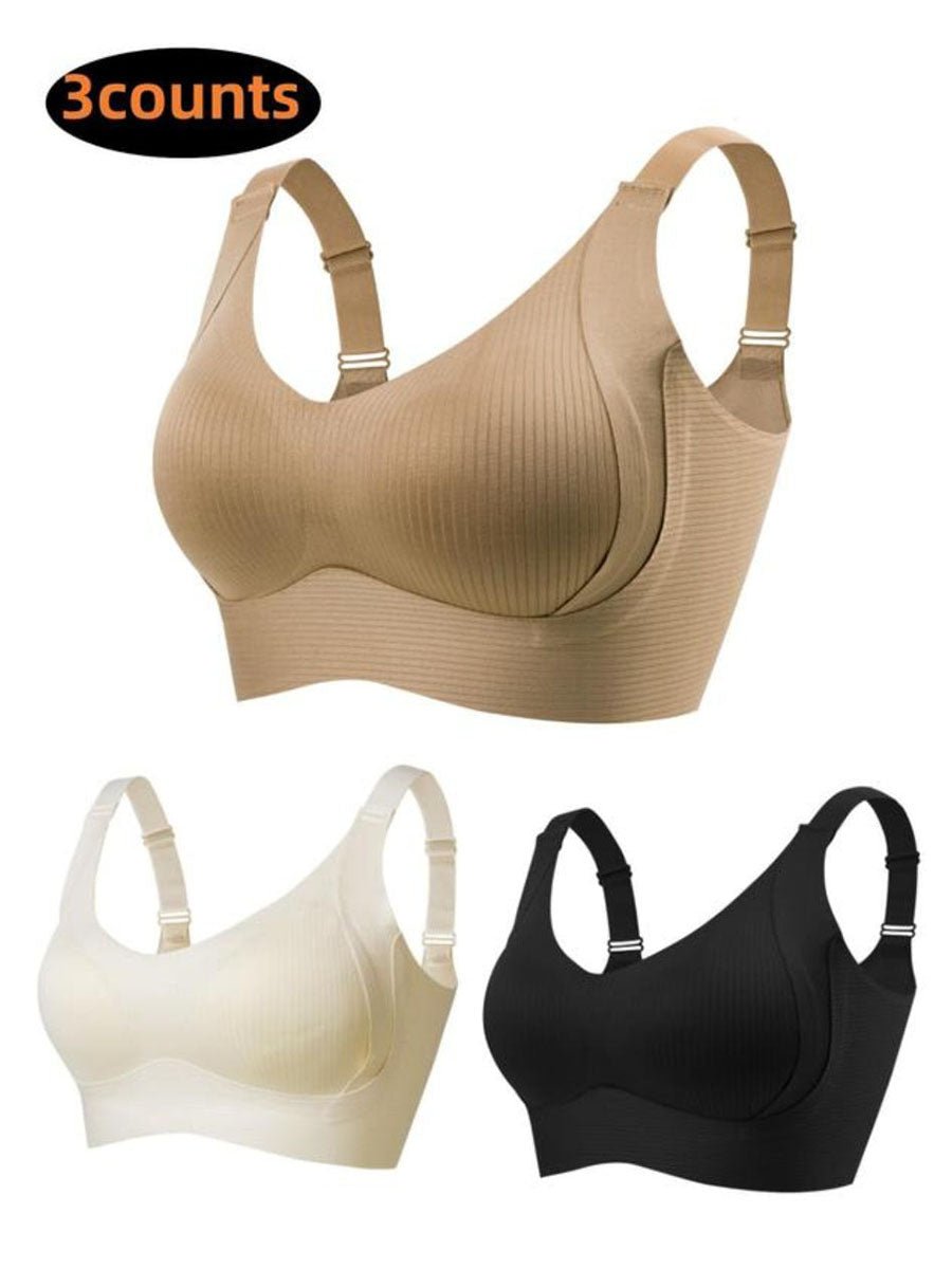 🎁Acquistane 1 e ricevi 3 confezioni💕Reggiseno push-up a costine da donna, regolabile e senza ferrett