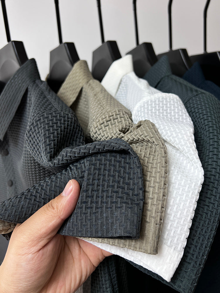 Camicia a maniche corte traspirante da uomo in seta di ghiaccio