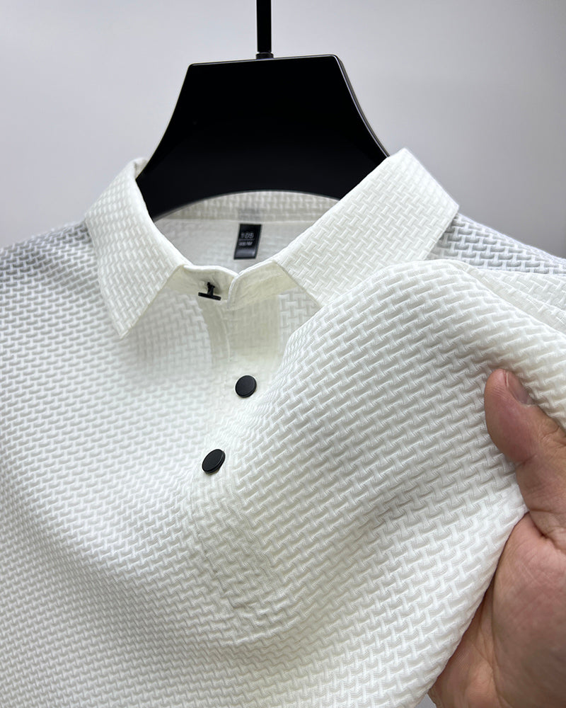 Camicia a maniche corte traspirante da uomo in seta di ghiaccio