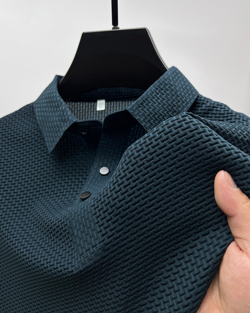 Camicia a maniche corte traspirante da uomo in seta di ghiaccio