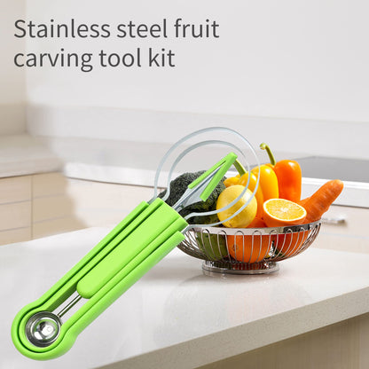 3-in-1 Coltello in Acciaio Inossidabile per la Scultura della Frutta