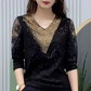 【M-4XL】Nuova blusa versatile in pizzo a diamante per tutti i tipi di corpo