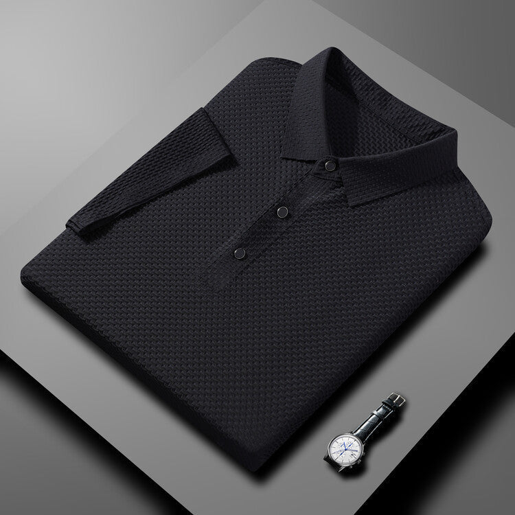 Camicia a maniche corte traspirante da uomo in seta di ghiaccio