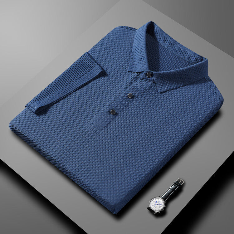 Camicia a maniche corte traspirante da uomo in seta di ghiaccio