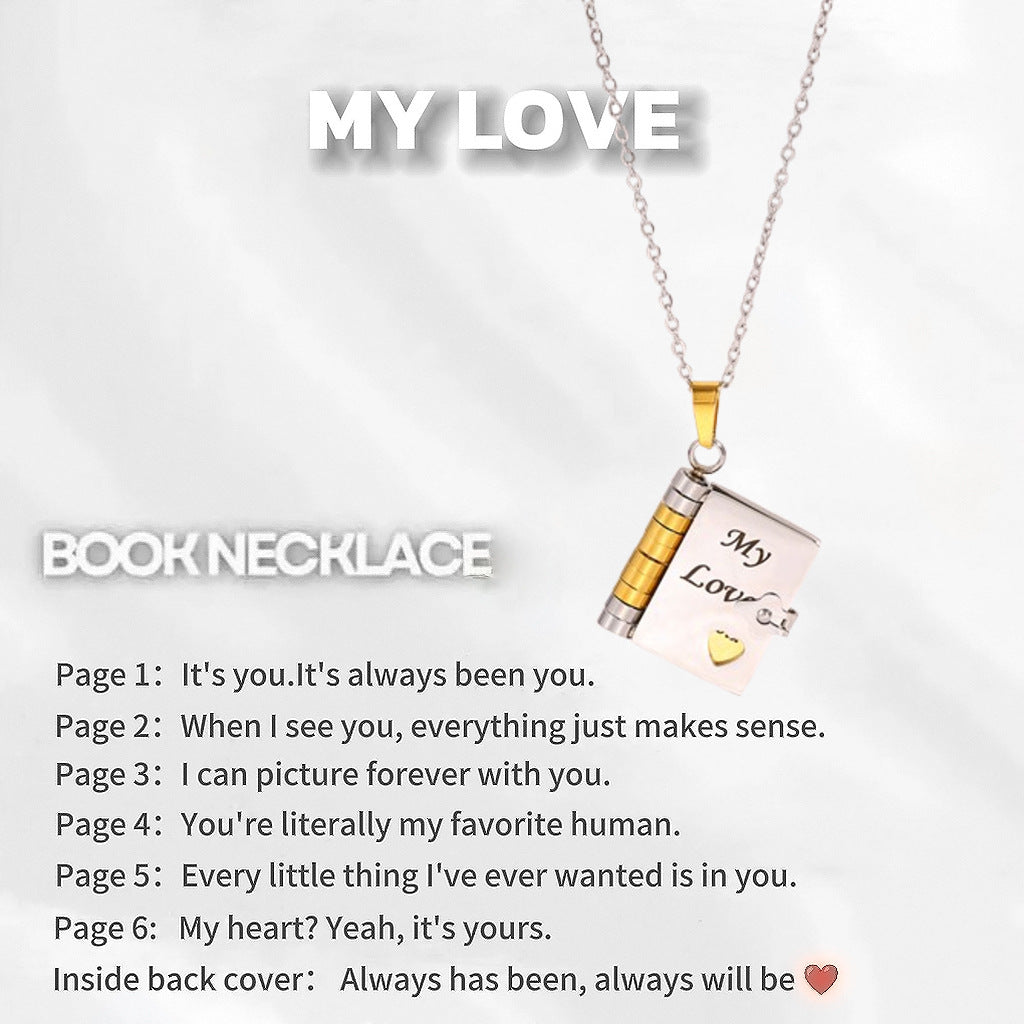 👑✨Collana con libro My Little Star per bambina, regalo di compleanno e di laurea, gioielli d'amore❤️