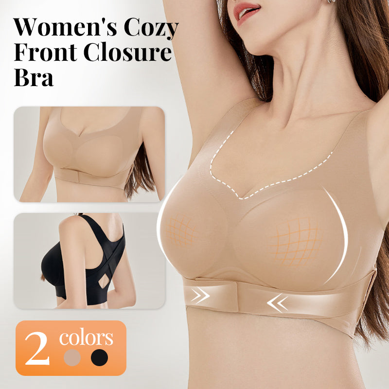 💕 Reggiseno donna accogliente senza cuciture con chiusura anteriore push up 🎁