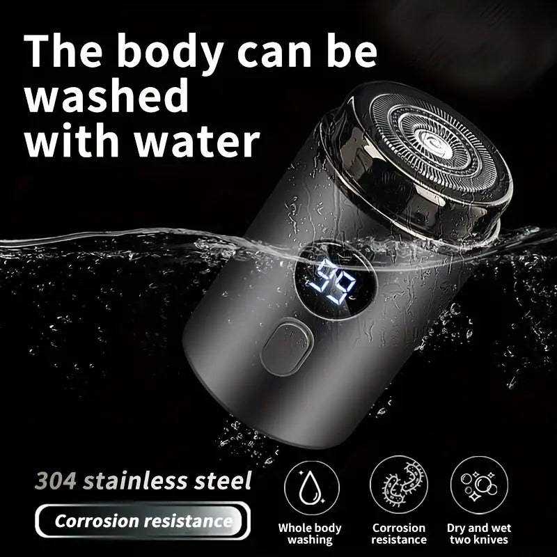 🪒 PROMO FLASH 50% ! ⚡ Rasoir Électrique Mini Portable – 15 Lames Turbo Inox, 7200 tr/min, Double Anneau 3D, Usage Sec/Humide, Recharge USB, Autonomie 60min ✨