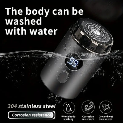 🪒 PROMO FLASH 50% ! ⚡ Rasoir Électrique Mini Portable – 15 Lames Turbo Inox, 7200 tr/min, Double Anneau 3D, Usage Sec/Humide, Recharge USB, Autonomie 60min ✨