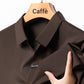 T-shirt da Uomo Casual Traspirante e Antipiega con Colletto a Revers