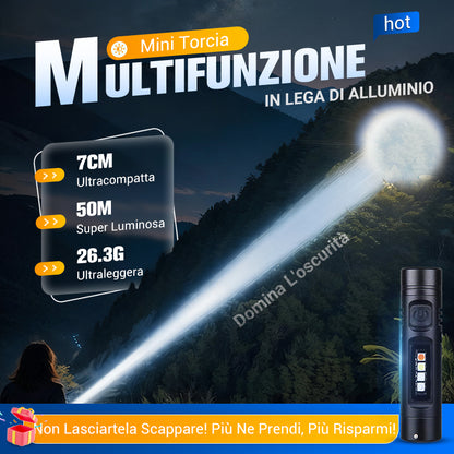 Mini torcia elettrica multifunzionale in lega di alluminio