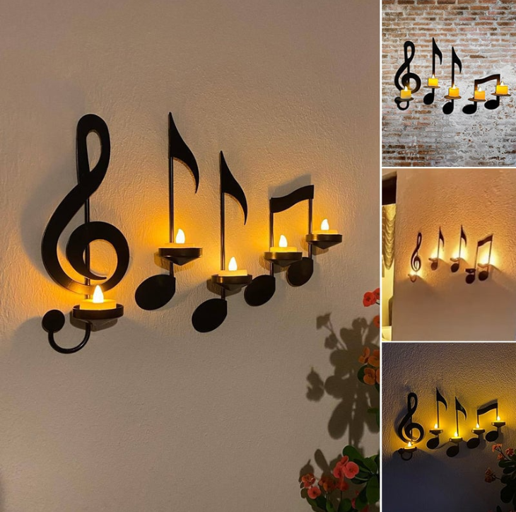 Candelabro con Note Musicali