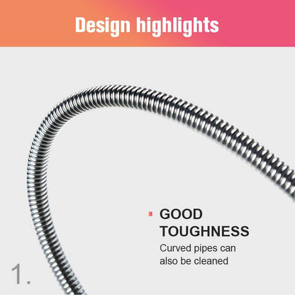 📢🛠️ PROMO FLASH 50% ! Outil de Dragage de Tuyaux Multifonction – Flexible, Acier Inoxydable, 4 Tailles (60-250cm), Idéal Évier, Douche & Toilettes 🚿