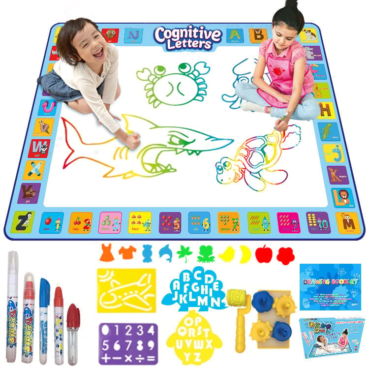 🎁Water Doodle Mat, Aqua Painting Drawing Mat Mess Free Learning Toy Mat